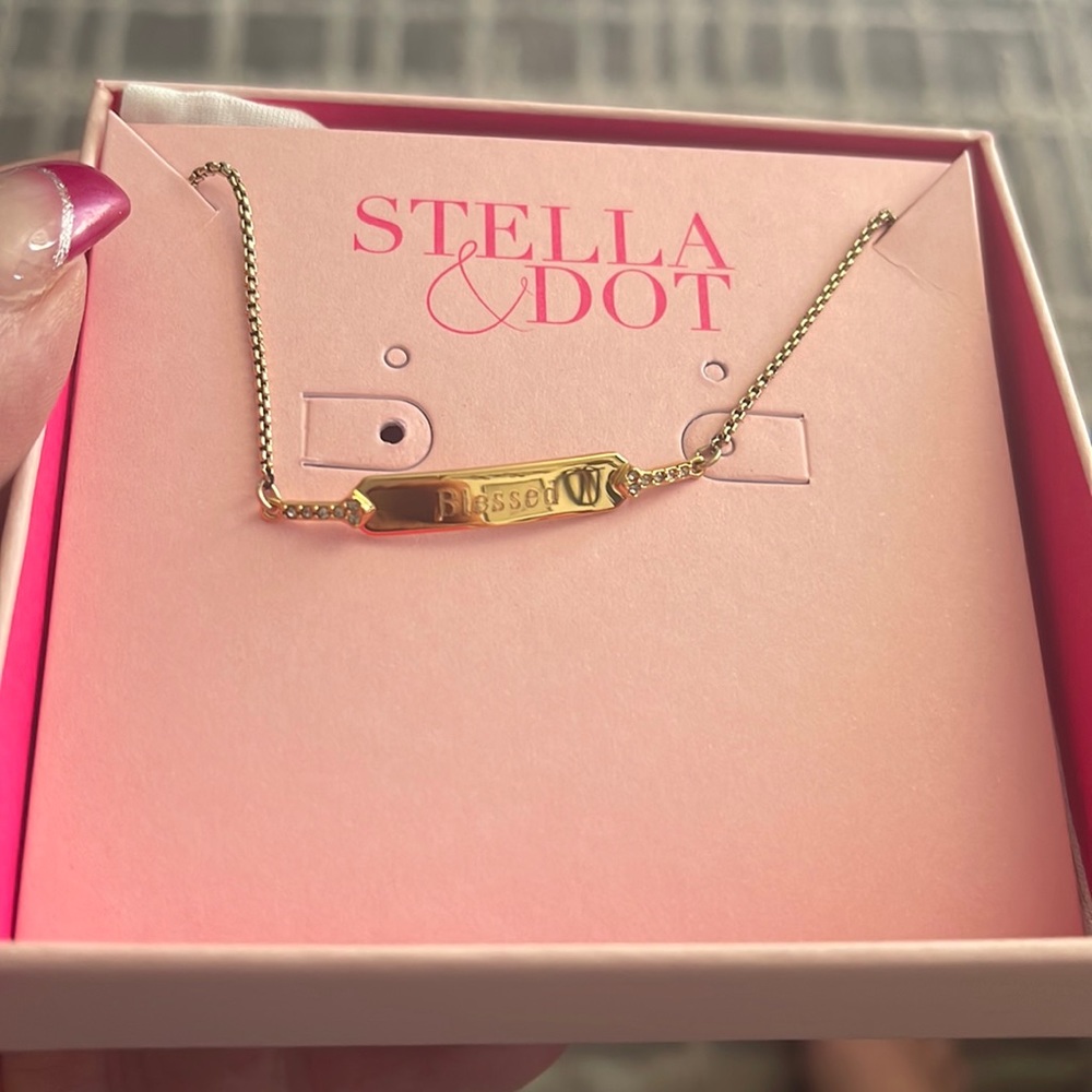 Stella & Dot Engraveable Pulley Bracelet- Blessed
